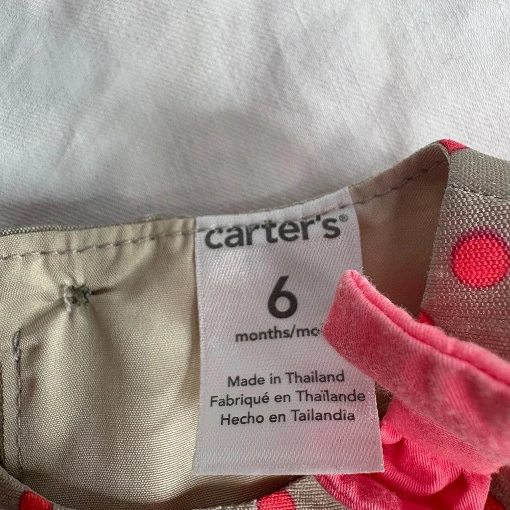 Preppy Carter's girls' dress with polka dot dress  size 6 months